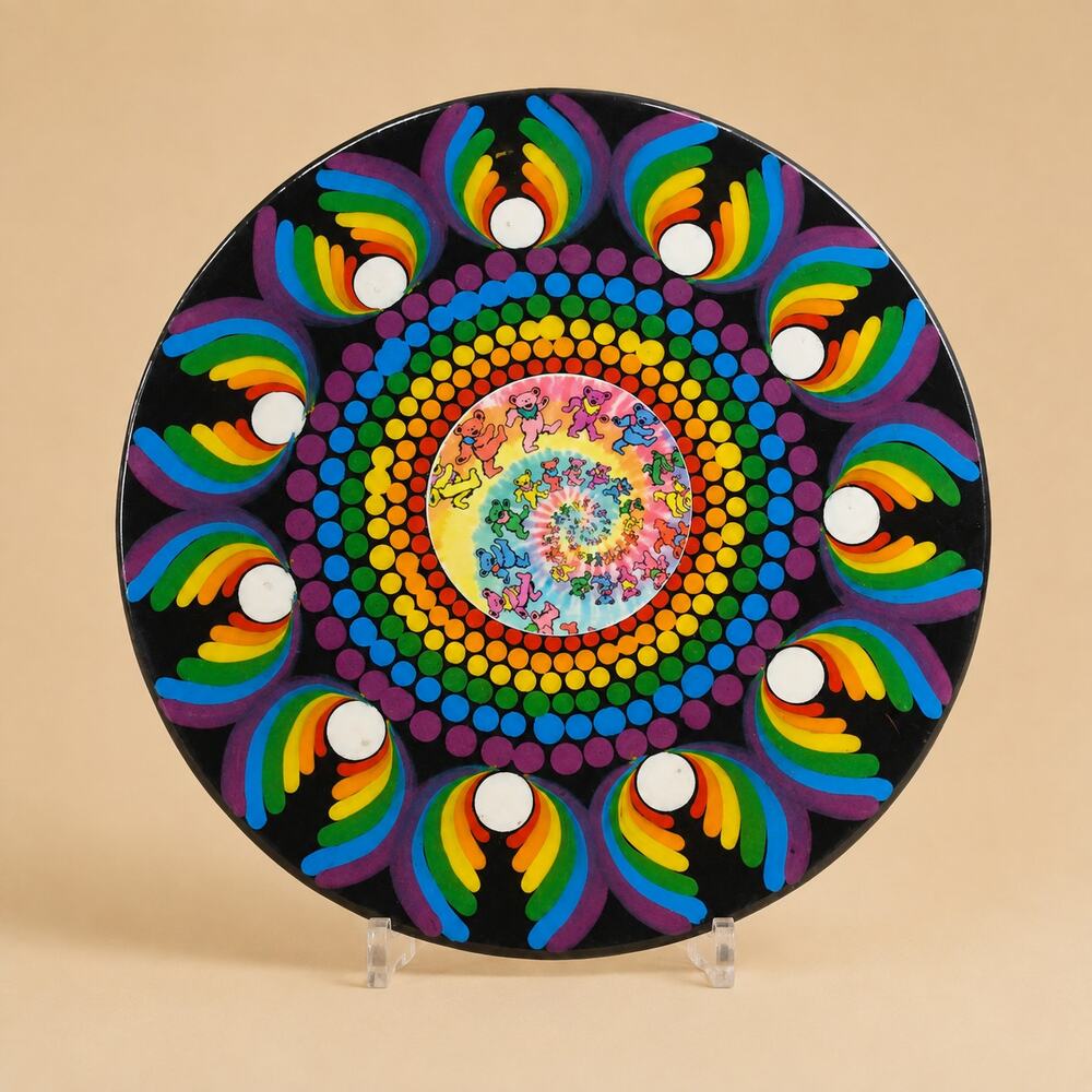 Grateful Dead 10 Inch Album Wall Art Rainbow Mandala Decor
